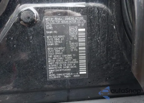 2015 Nissan Rogue Sv z USA, uszkodzony, nr VIN KNMAT2MV9FP530044